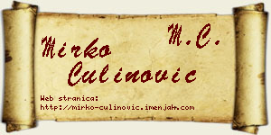 Mirko Čulinović vizit kartica